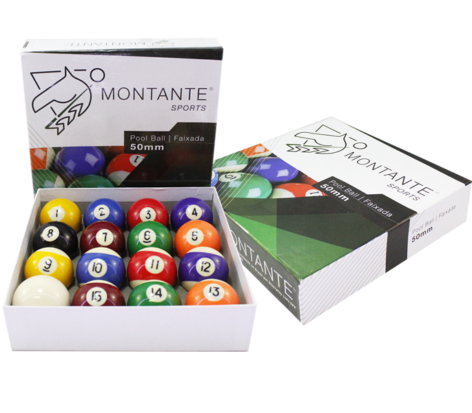 Jogo de Bolas de Sinuca Faixada 50mm – Montante Sports